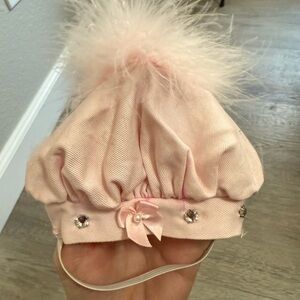 Chic Pink Kids Hat with Rhinestone Accents